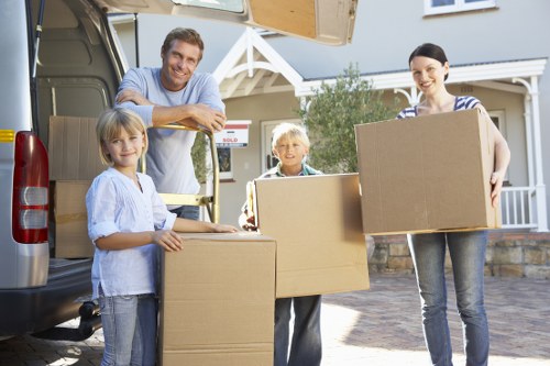 Local removals van preparing for a Watford property move