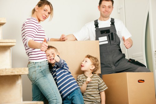 Furniture being loaded by removal professionals